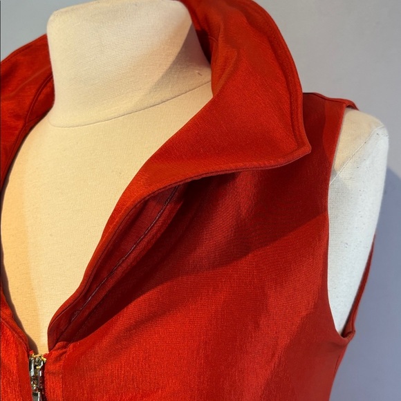 Joseph Ribkoff Fitted Bodycon collared zip front Dress burnt orange  size US8 - Picture 3 of 12